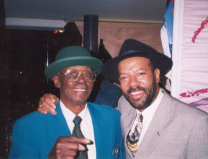 Michael with Pinetop Perkins at the Lucerne Blues Festival, Switzerland (1999)