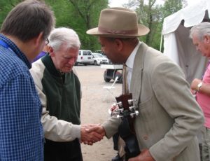 Michael with Doc Watson at Merlefest, North Carolina, USA 2012