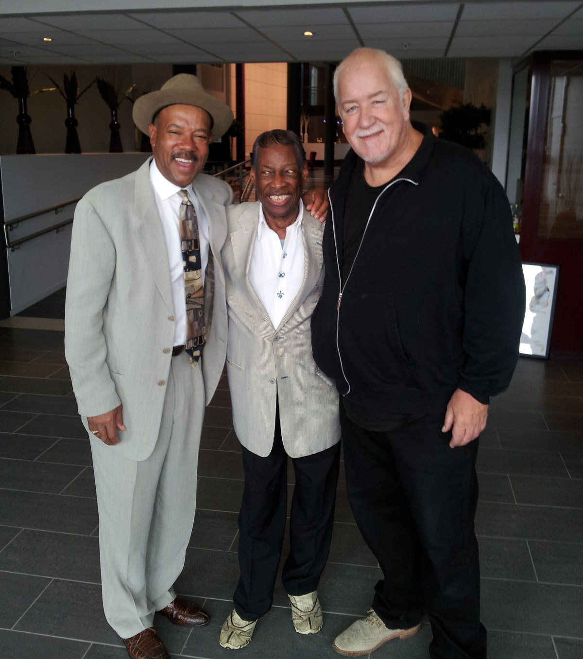 Michael with Little Willie Littlefield and Diz Watson, Hell Blues Festival, Norway 2012
